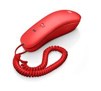 Motorola Voice - Telefono con filo CT50, Design semplice e compatto con funzione radiale, Disattivazione microfono, Montaggio a parete, Controllo volume suoneria - Rosso
