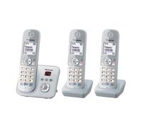 Telefono Panasonic KX-TG6823 DECT Vivavoce 3 Portatili Argento Bianco