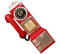 Telefono Parete Vintage Vecchio Modello di Telefono Quadrante retrò Ornamento Telefonico Figurina Artigianale in Resina per Decorazione Domestica del Bar