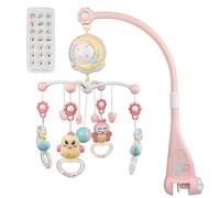 Telefono per presepe con musica a tempo, telefono presepe con luce notturna e proiettore, telecomando per ragazzi e ragazze (rosa)