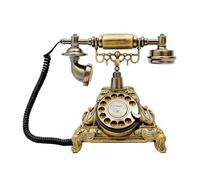 Telefono retrò con discografo, nostalgia legata a corda, antico telefono di casa, bronzo, girevole, legato per rete fissa, per ufficio, caffetteria, bar, camera da letto, decorazione