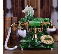 Telefono retrò in Resina Imitazione Giada, Telefono Fisso in Stile Pastorale retrò, Telefono da Tavolo cablato Vintage per la Decorazione di casa e Ufficio