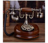 Telefono Retrò, Telefono Vintage, Telefono Antico Europeo In Pelle Con Quadrante A Corda, Telefono Retrò Fisso, Telefono Di Casa In Legno Massello Con Quadrante Rotativo, Suonerie Meccaniche