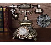 Telefono retrò terrestre, Telefono retrò europeo rotativo cablato for casa multicolore(Bronze)