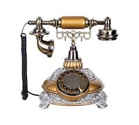 Telefono rotante con cavo Telefono fisso retrò antico, galvanico impermeabile ad alta temperatura, multicolore(Gold)