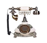 Telefono rotante con cavo Telefono fisso retrò antico, galvanico impermeabile ad alta temperatura, multicolore(Beige)