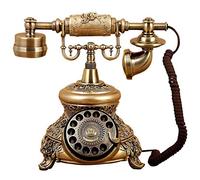 Telefono rotante con cavo Telefono fisso retrò, replica antica, scrivania in legno, quadrante classico