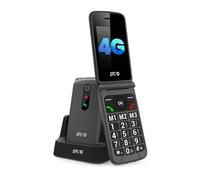 SPC Stella 3 - Telefono Cellulare Flip per anziani 4G | Menu e tasti grandi | Pulsante SOS, configurazione remota, compatibilità HAC e volume 103 dB | Base di ricarica e 3 memorie dirette - Nero