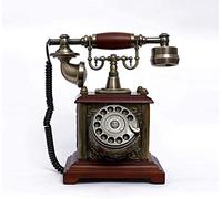 Telefono vintage con quadrante rotativo con campanello classico in metallo, design retrò con pulsante fisso