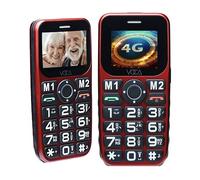 Telefono VOCA Big Button 4G per anziani | 4G LTE sbloccato | Volume amplificato | Pulsante SOS | Chiamata rapida | Numero grande sul display | Pulsante grande | Lunga durata | V141 (rosso)