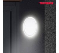 Telefunken Applique da esterno a LED Nizza, Ø 28 cm, bianco, 4.000K Telefunken