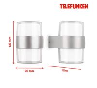 Telefunken Cludu applique LED da esterni, argento Telefunken