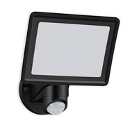 Telefunken - Lampada da esterni a LED con sensore, lampada da parete per esterni con funzione luce continua, IP44, nero