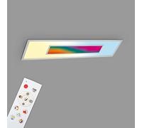 TELEFUNKEN - Pannello LED RGB, lampada da soffitto a LED CCT, lampada da soffitto RGB Centerlight, effetto arcobaleno, telecomando, dimmerabile, colore argento, 1195 x 295 x 65 mm