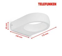 Telefunken Puka applique LED da esterni, bianco Telefunken