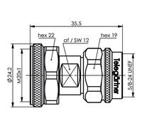 Telegärtner 100024211 Adattatore N Spina N - Spina 4.3-10 1 pz. Pezzo