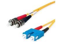 TELEGÄRTNER - Cavo adattatore duplex 9/125 OS2, 2 connettori ST, 1 connettore SC Duplex, giallo, 2 m