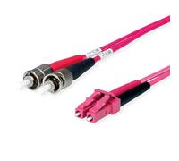 TELEGARTNER - Cavo adattatore duplex 50/125 OM4, 2 ST, 1 connettore LC Duplex, 3 m, colore: Viola