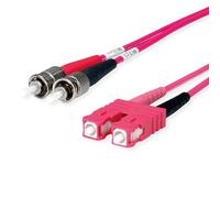 TELEGARTNER - Cavo adattatore duplex 50/125 OM4, 2 ST, 1 connettore SC Duplex, colore: viola, 10 m