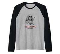 Telemann Stay Baroque Funny Classical Music Compositore Maglia con Maniche Raglan