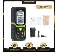 Telemetro laser Huepar LM50A 165Ft/ 50M Misuratore laser LCD retroilluminato M/In/Ft con batteria agli ioni di litio e sensore angolare elettrico