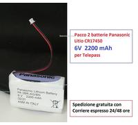 Telepass Pacco batterie Litio di ricambio 6V 2200 mAh Panasonic