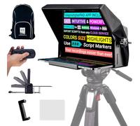 TELEPROMPTER PAD iLight PRO 12" Made in EU - Teleprompter robusto in metallo con telecomando e APP (iOS Android Windows Mac) - Portatile senza assemblaggio compatibile con iPad tablet DSLR smartphone