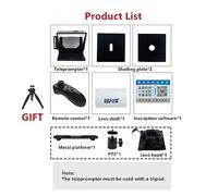 Teleprompter, Prompter portatile Smartphone Teleprompter for notizie Intervista dal vivo Discorso Fotocamere DSLR Telefono cellulare con telecomando, Insegnamento online in diretta streaming(T3-165S)