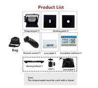 Teleprompter, Prompter portatile Smartphone Teleprompter for notizie Intervista dal vivo Discorso Fotocamere DSLR Telefono cellulare con telecomando, Insegnamento online in diretta streaming(T3-165B)