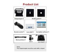 Teleprompter, Prompter portatile Smartphone Teleprompter for notizie Intervista dal vivo Discorso Fotocamere DSLR Telefono cellulare con telecomando, Insegnamento online in diretta streaming(T3-165)