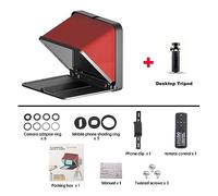 Teleprompter, TC7 Fold Prompter Teleprompter portatile for fotocamera del telefono for video di interviste dal vivo for smartphone tablet da 7,9 pollici(Red with Tripod)