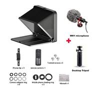 Teleprompter, TC7 Fold Prompter Teleprompter portatile for fotocamera del telefono for video di interviste dal vivo for smartphone tablet da 7,9 pollici, Insegnamento online in diretta streaming(Blac