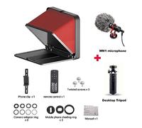 Teleprompter, TC7 Fold Prompter Teleprompter portatile for fotocamera del telefono for video di interviste dal vivo for smartphone tablet da 7,9 pollici(Red Tripod MM1)