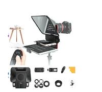 Teleprompter, Teleprompter for fotocamera T3 Smartphone/Tablet/DSLR con telecomando Supporta l'obiettivo grandangolare for il video vocale in diretta