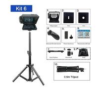 Teleprompter, Teleprompter portatile for smartphone DSLR Registrazione trasmissione in diretta Inscriber Teleprompter Artefatto video con telecomando, Insegnamento online in diretta streaming(Kit 6)