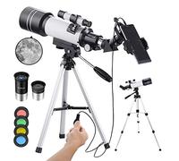 Telescope for Kids Adults Astronomy Beginners, 70mm Aperture Refractor Telescope for Astronomy, Portable Telescope with Tripod, Smartphone Adapter, Two Eyepieces, Backpack-Blue YangRy