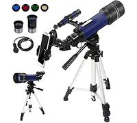 Telescopi for astronomia, telescopi rifrattori da 70 mm con treppiede regolabile, otturatore fotografico, for adulti e bambini 4 filtri lunari for telescopi
