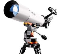 Telescopi per astronomia per bambini adulti, telescopio rifrattore da 80 mm con treppiede e cercatore, impermeabile notturno in condizioni di scarsa illuminazione, telescopio da viaggio con borsa per