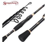 Telescopico Canna da Pesca Fibra di Carbonio Asta Spinning Mulinello Ultralight