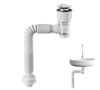Telescoping Anti-Odor Drain Pipe, Expandable Outlet Hose For Kitchen And Bathroom, Made Of Copper, Stainless Steel, And Engineering ABS, Adjustable Wash Basin Sink Drainage, Sealing Tubing Pipe, 95cm
