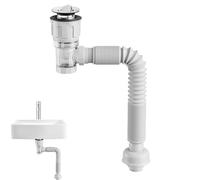 Telescoping Drain Pipe - Expandable Sink Tube, Universal Adjustable Connector, Leak Resistant Waste Hose | Plumbing Replacement Part For Bathroom Kitchen Wash Basin Utility Sink Water Outlet Repair