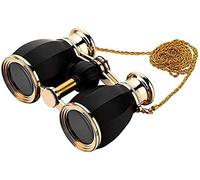 Telescopio 4X30 Binocolo portatile Compatto BAK4 Prisma FMC Lente Design retrò Telescopio con struttura in metallo con catena Design elegante per donne e ragazze Regalo (Nero)