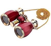 Telescopio 4X30 Binocolo portatile Compatto BAK4 Prisma FMC Lente Design retrò Telescopio con struttura in metallo con catena Design elegante per donne e ragazze Regalo (Verde)