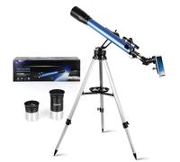 Telescopio 60/700mm con Oculari Kellner da 6 mm e 25 mm, Telescopio Astronomico per Principianti con Cercatore 5x24 Treppiede Adattatore per Telefono, per Osservare la Luna e I Pianeti