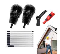 Telescopio A Pennello Per Grondaia Di Pioggia | Riopers Cleaning Brush | Basta Di Pulizia Del Telescopio Per Grondaie Per La Pulizia Del Giardino Senza Gambo Da 8 Parti Con Testa A Spazzola Per Cas