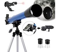 Telescopio Astronomico, 600/50 mm, con Mirino a Punto Rosso / 2 Oculari/Supporto per Cellulare, Treppiede Regolabile (75 cm-115 cm), Adatto a Principianti e Bambini, Può Essere Come Regalo