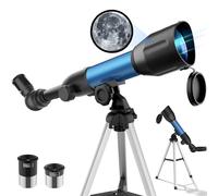 Telescopio Astronomico Bambini, 360/50mm HD, Telescopio Rifrattore Portatile con Treppiede e Principianti, Osservare Luna, Stelle, Pianeti e Paesaggi, Regalo Educativo di Natale o Compleanno