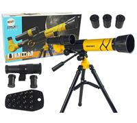 Telescopio astronomico per bambini con supporto per telefono, giallo