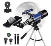 Telescopio astronomico per bambini, ingrandimento 150x, HD, apertura 70 mm, telescopi astronomici portatili con treppiede regolabile, adattatore per telefono e filtro lunare, regalo per osservare le