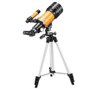 Telescopio Astronomico Refrattore 70mm in Lega di Alluminio | Treppiede Retrattile Regolabile, Oculari H20mm H6mm e F12mm, Lente 1.5x 3x con Copriobiettivo